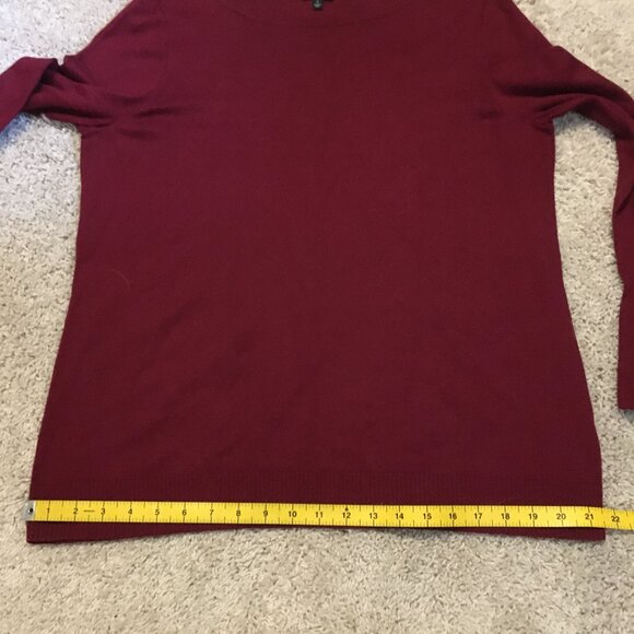Talbots Burgundy Flared Tie Sleeve Cashmere Blend Sweater - Picture 13 of 15